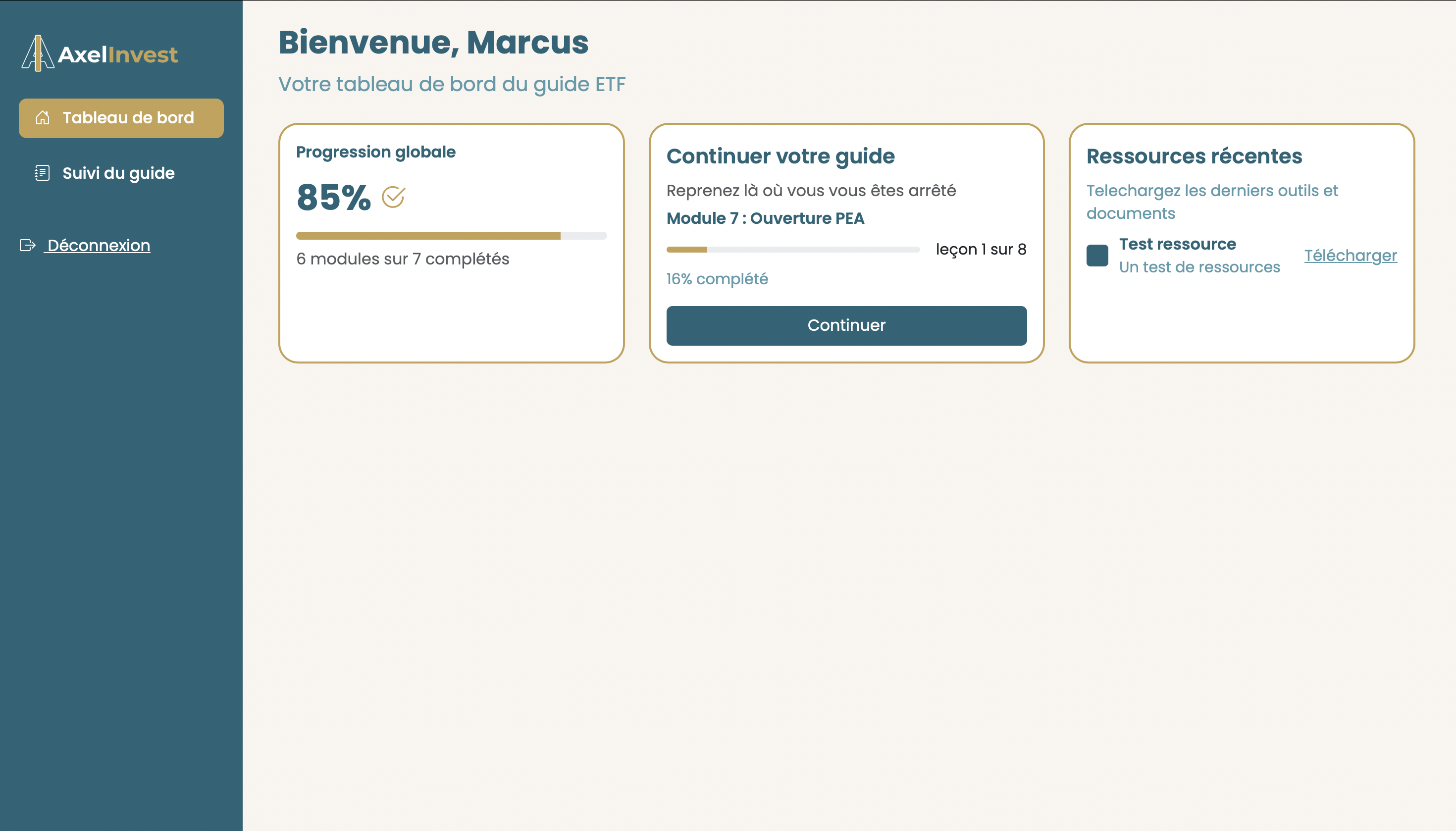 Aperçu visuel du Module 1