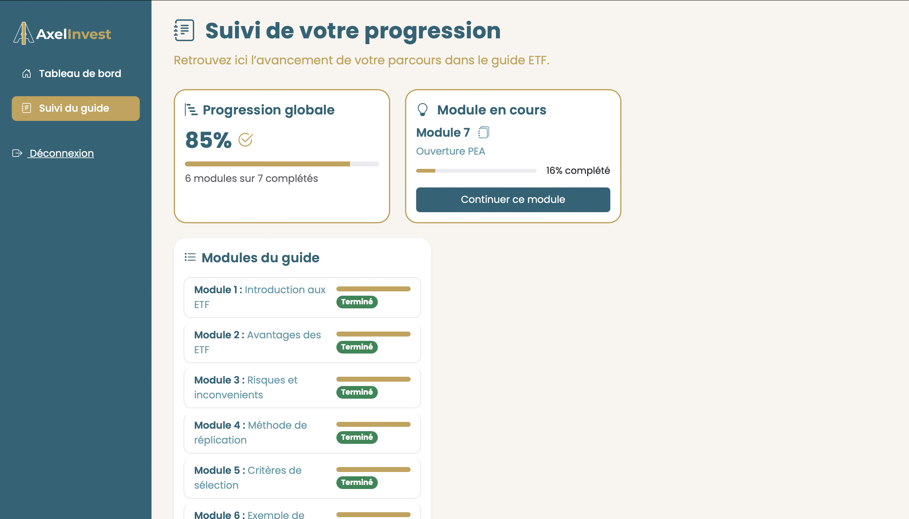 Aperçu visuel du Module 3